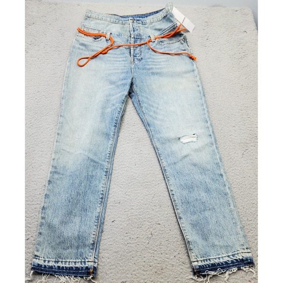 Hudson's Bay Company Denim - Hudson Jessie Relaxed Recoil Boyfriend Jeans Women 26 Blue Distressed Button Fly